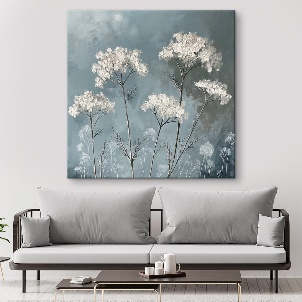 Infiorescenze bianche su grigio — ambiente 2
