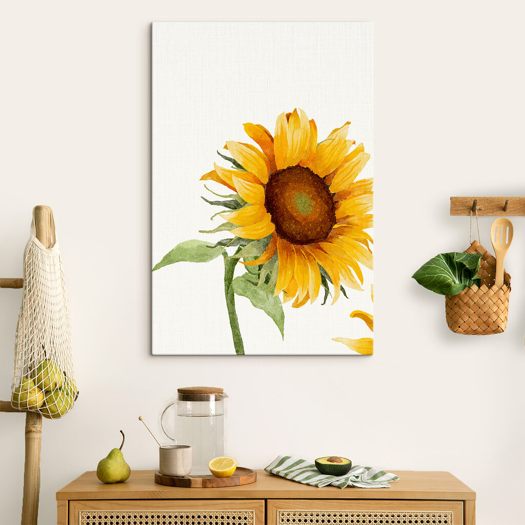 Girasole di profilo in un ambiente