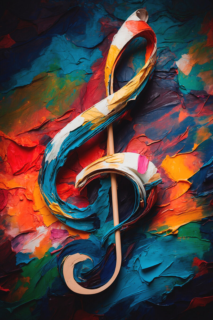 Chiave di violino colorata — design completo