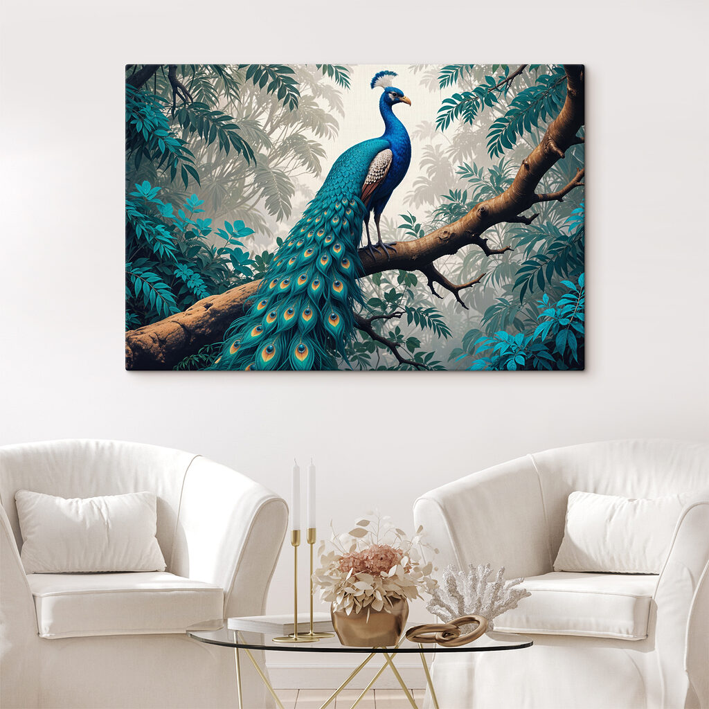 Pavone su ramo tropicale — ambiente 2