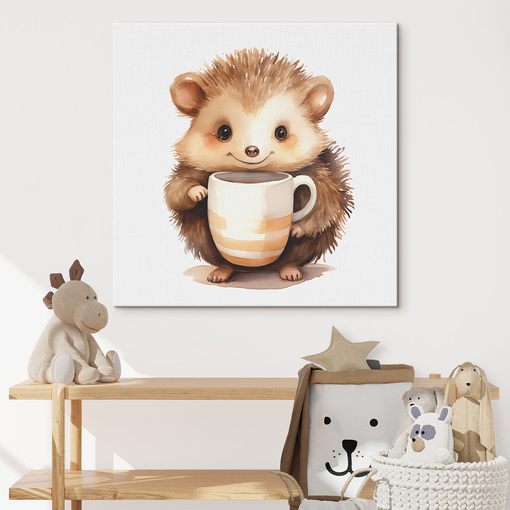Riccio con tazza grande — ambiente 1