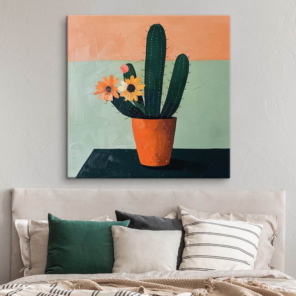 Cactus con fiori arancio — ambiente 1