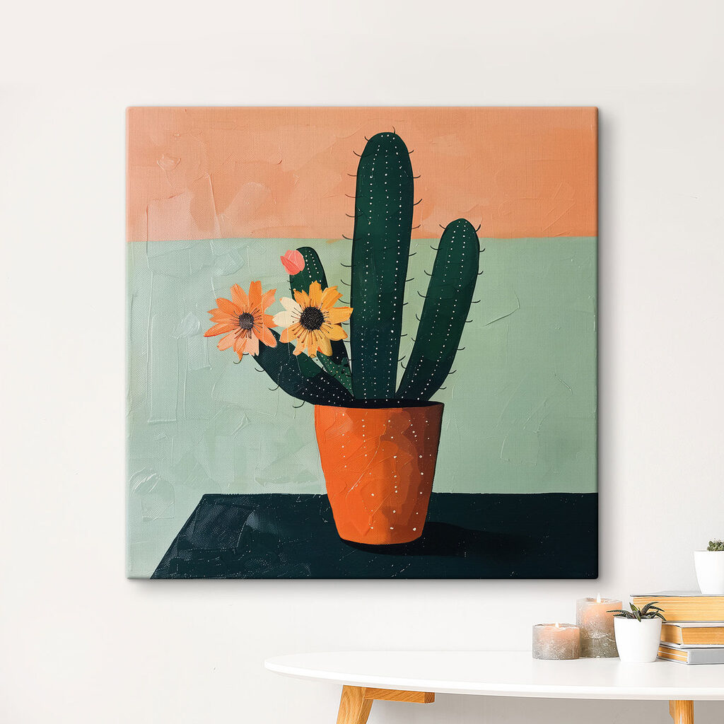 Cactus con fiori arancio — ambiente 3