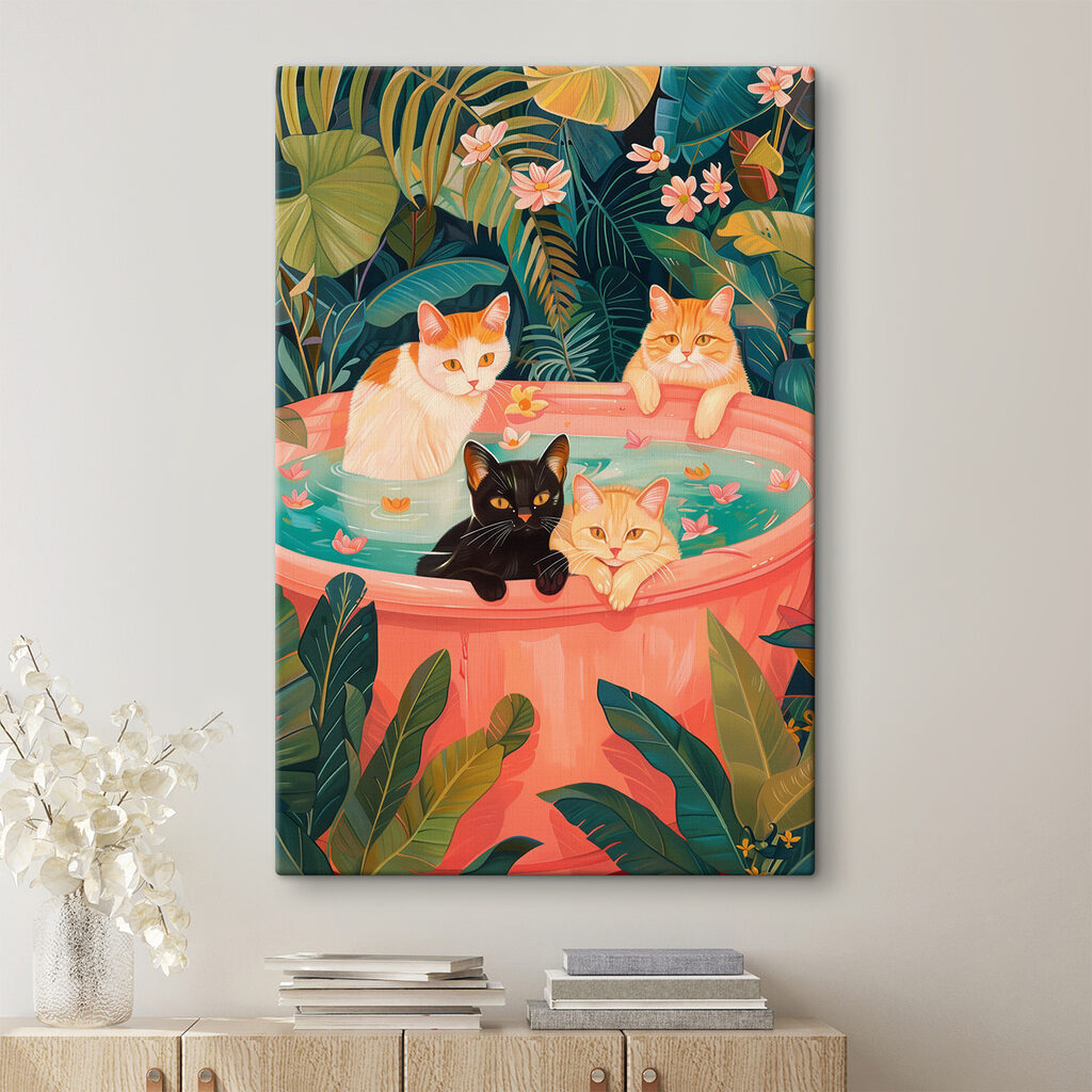 Gatti nella vasca tropicale — ambiente 2