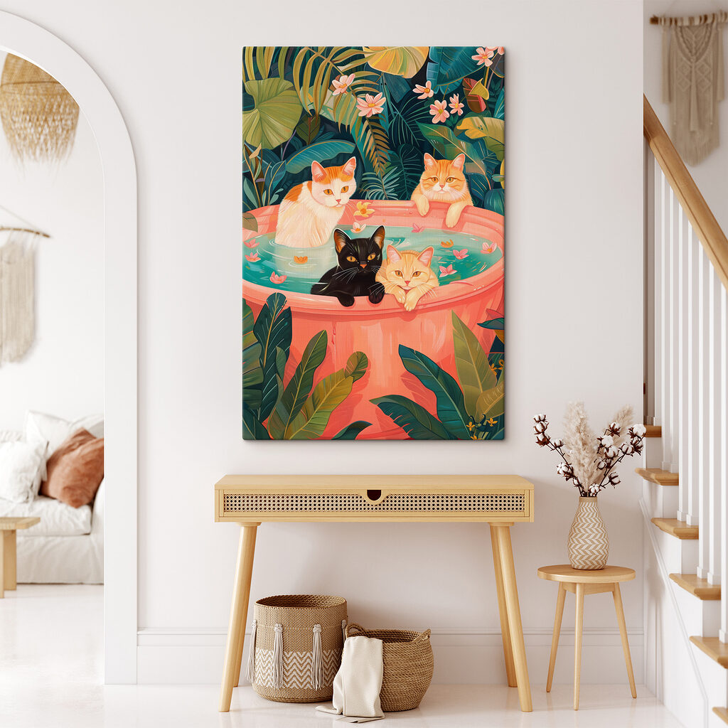 Gatti nella vasca tropicale — ambiente 1