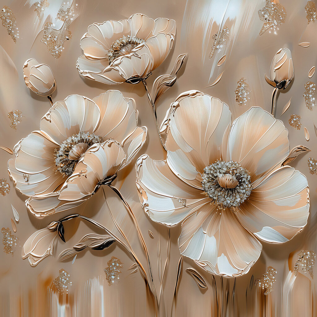 Tre grandi fiori — design completo