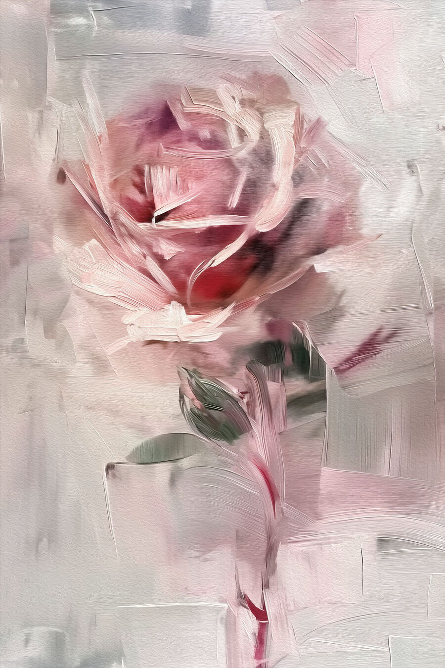 Rosa tra pennellate — design completo