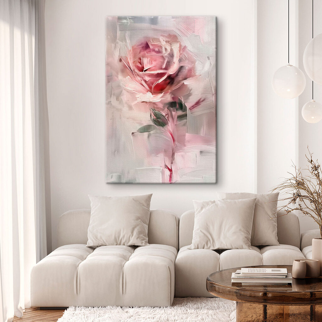 Rosa tra pennellate — ambiente 1