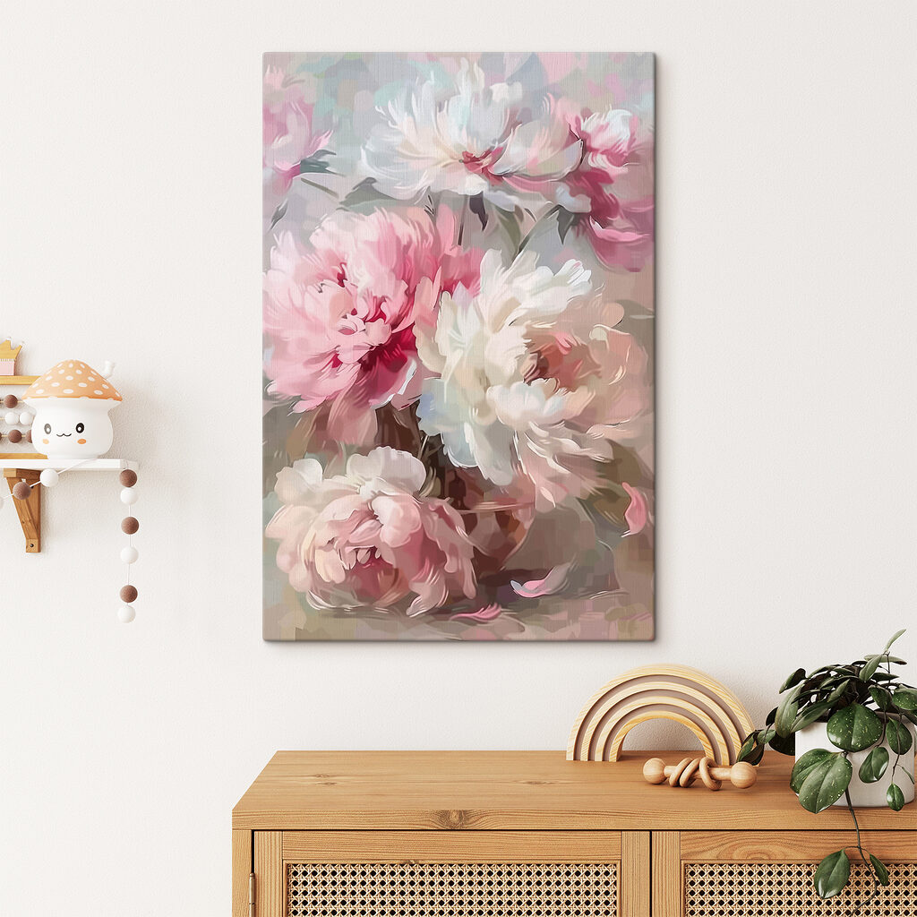 Peonie in pennellate sciolte — ambiente 1