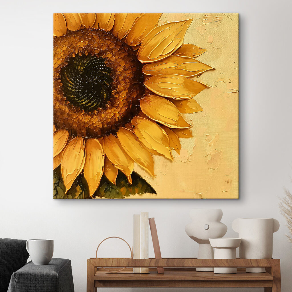 Girasole su giallo caldo — ambiente 1