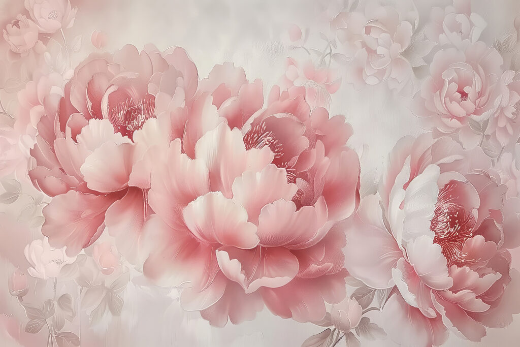 Peonie in rosa tenue — design completo