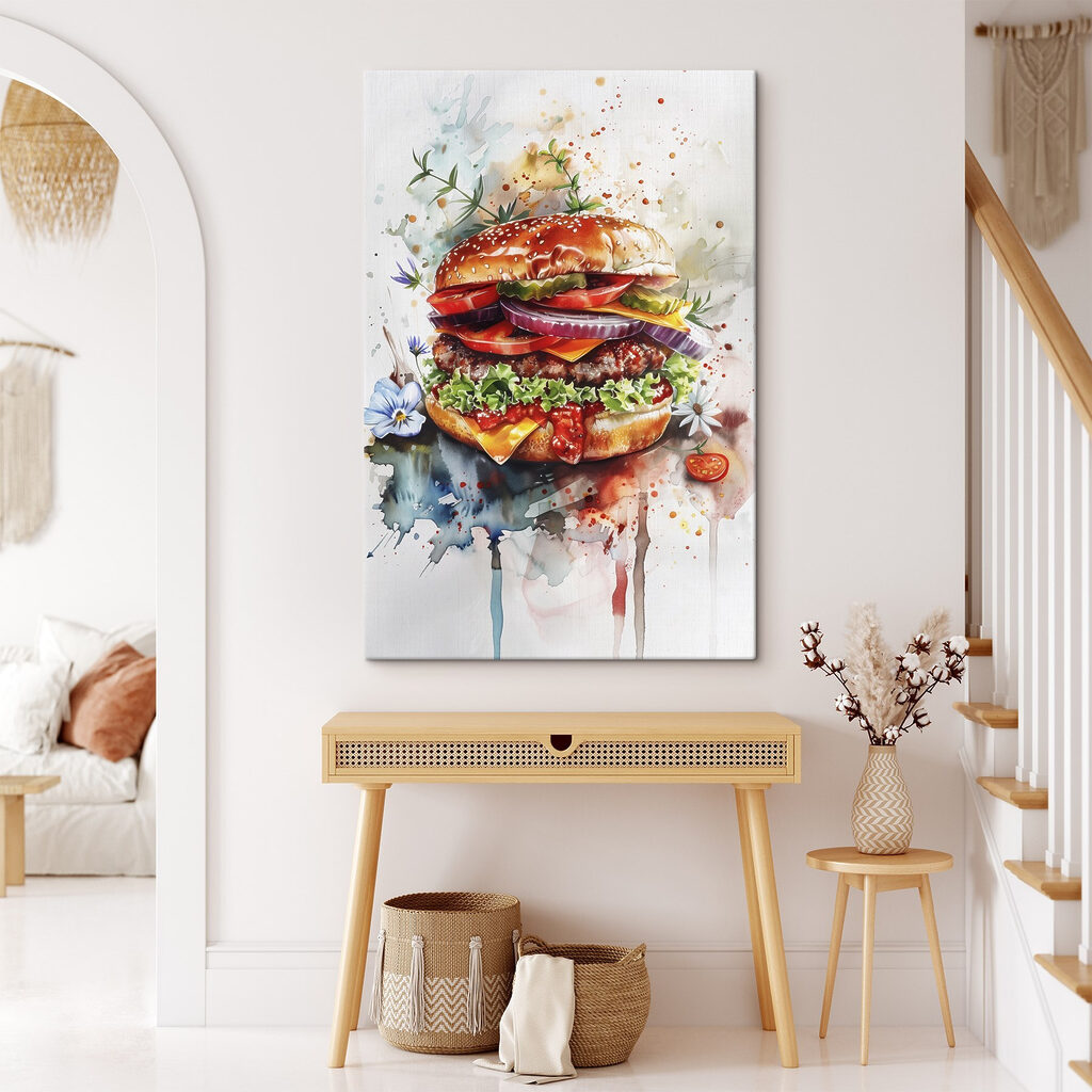 Hamburger tra schizzi d’acquerello — ambiente 4