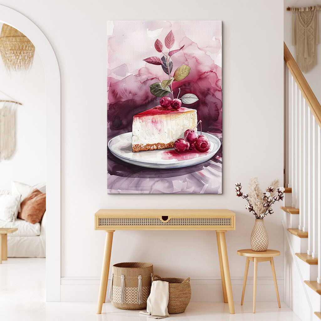 Torta con ciliegie in un ambiente