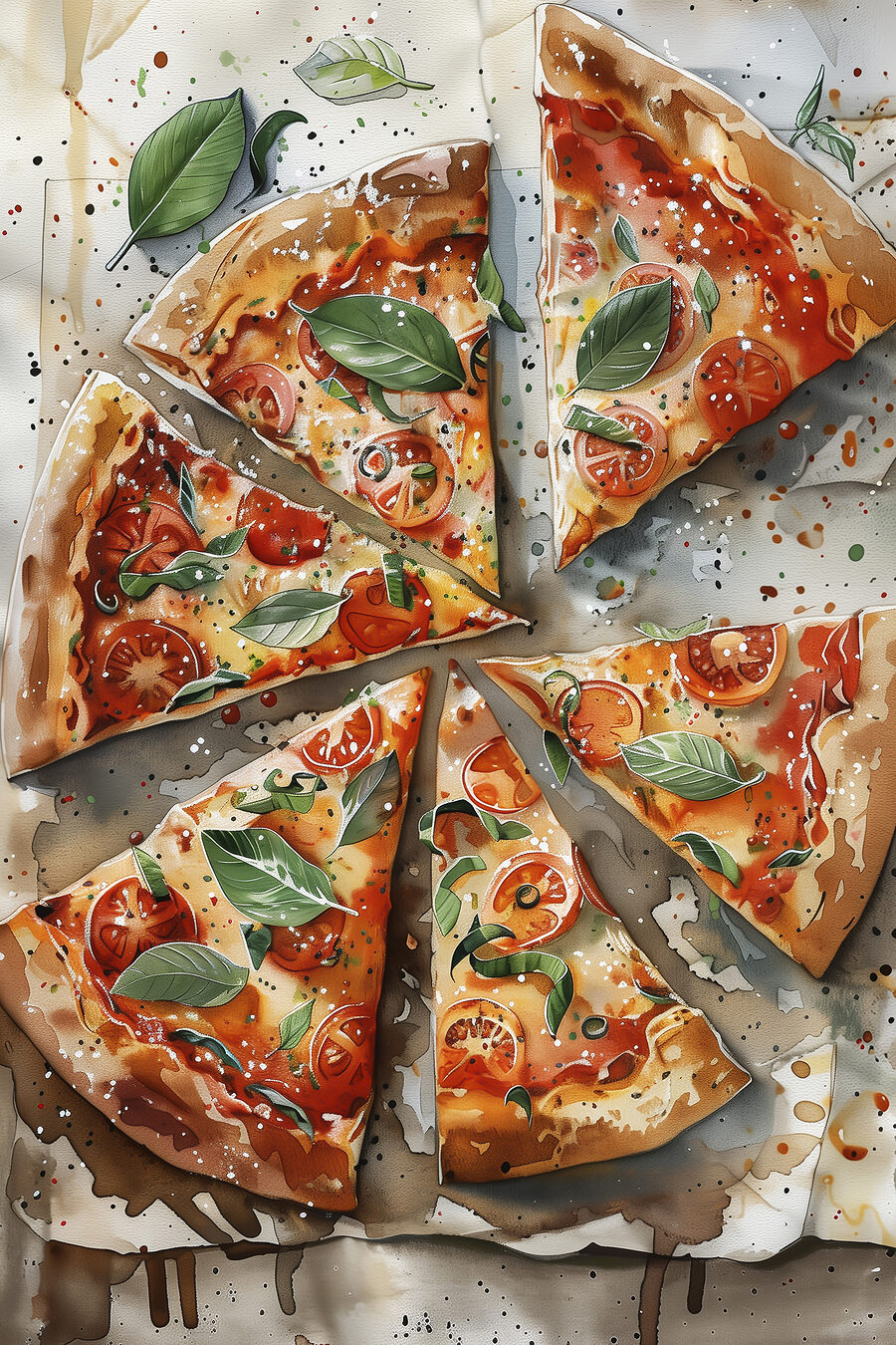 Pizza al basilico — design completo