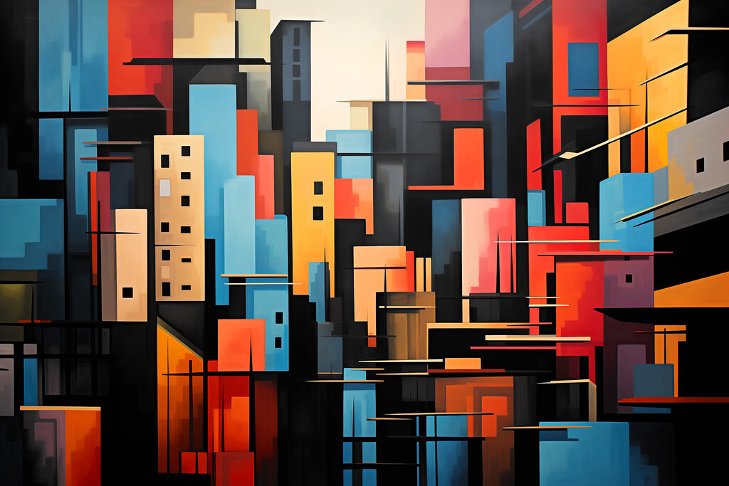 Città di blocchi colorati — design completo