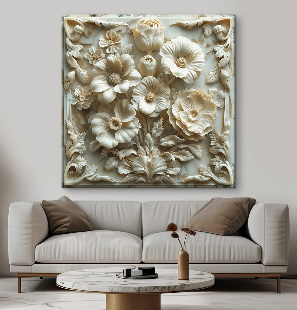 Fiori bianchi in cornice — ambiente 1