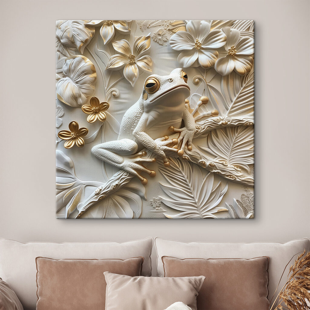 Rana tra fiori bianchi — ambiente 2