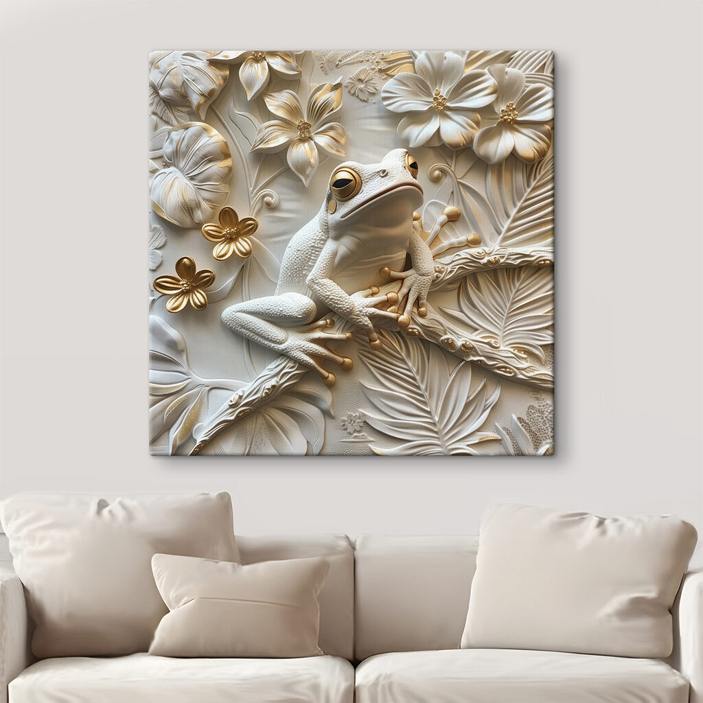 Rana tra fiori bianchi — ambiente 1