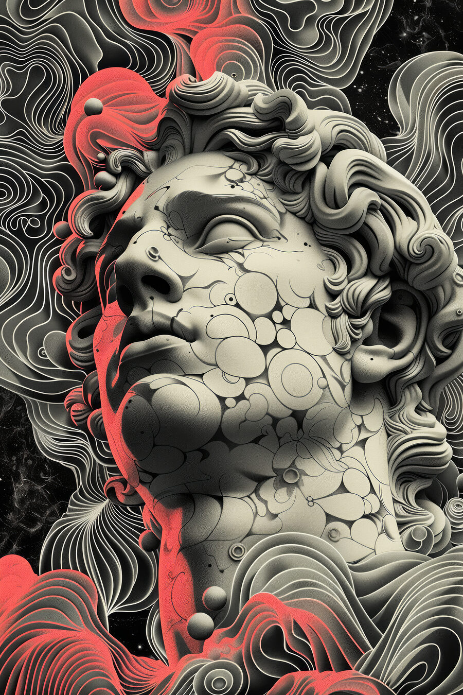 Volto in vortici — design completo