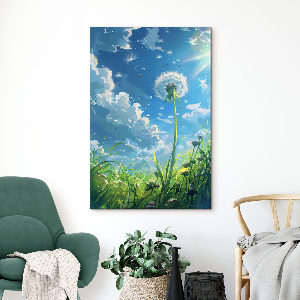 Soffione sotto cielo azzurro — ambiente 2