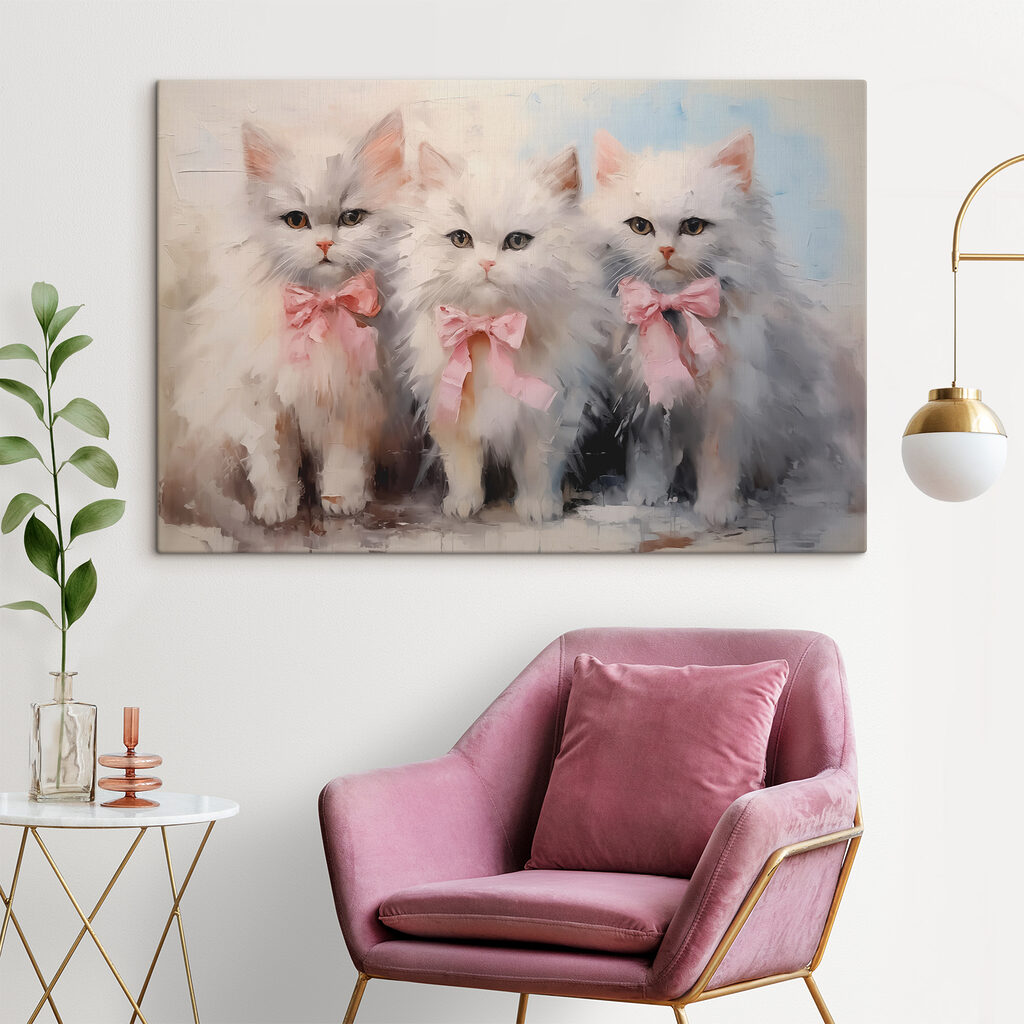 Gattini con fiocchi rosa — ambiente 1