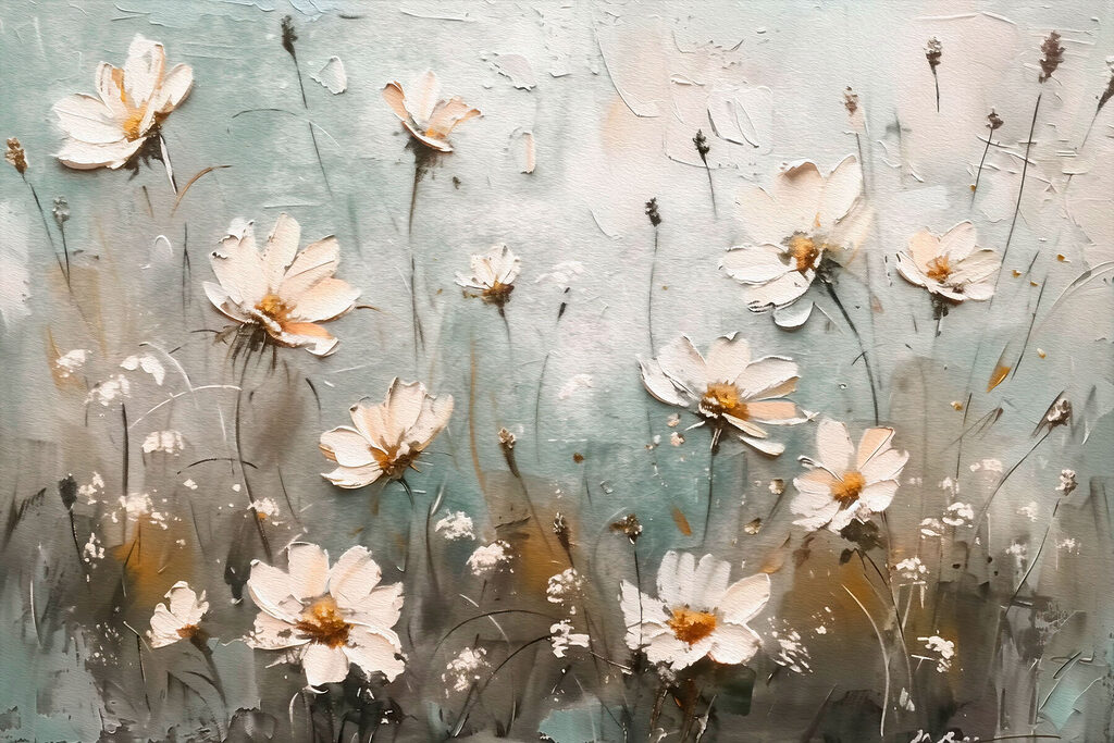 Fiori in campiture chiare — design completo