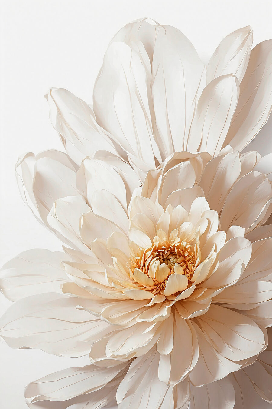 Peonia bianca alla luce — design completo