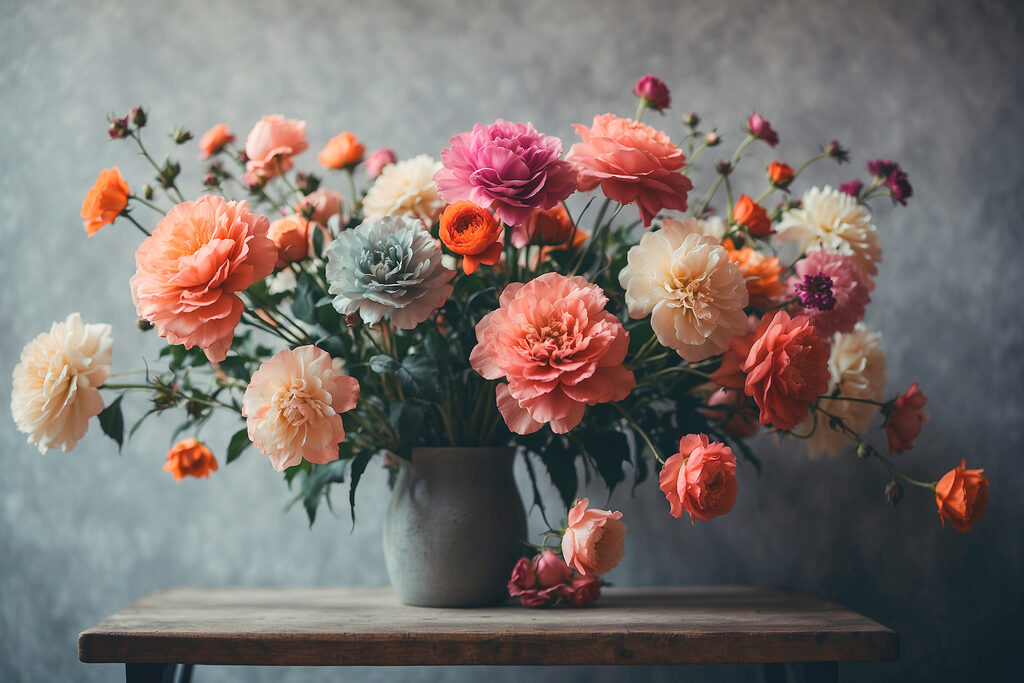 Bouquet su legno — design completo