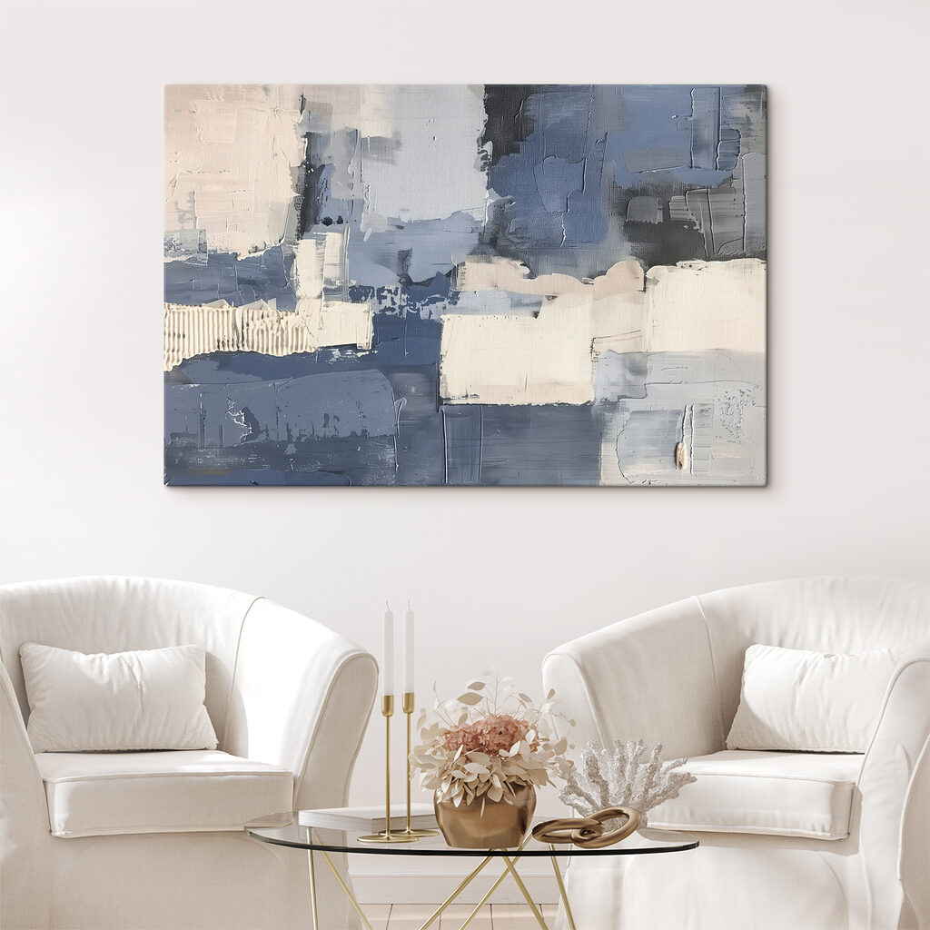 Blocchi grigio-azzurri su crema — ambiente 2