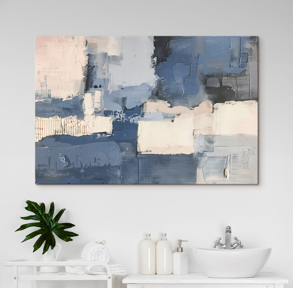 Blocchi grigio-azzurri su crema — ambiente 1