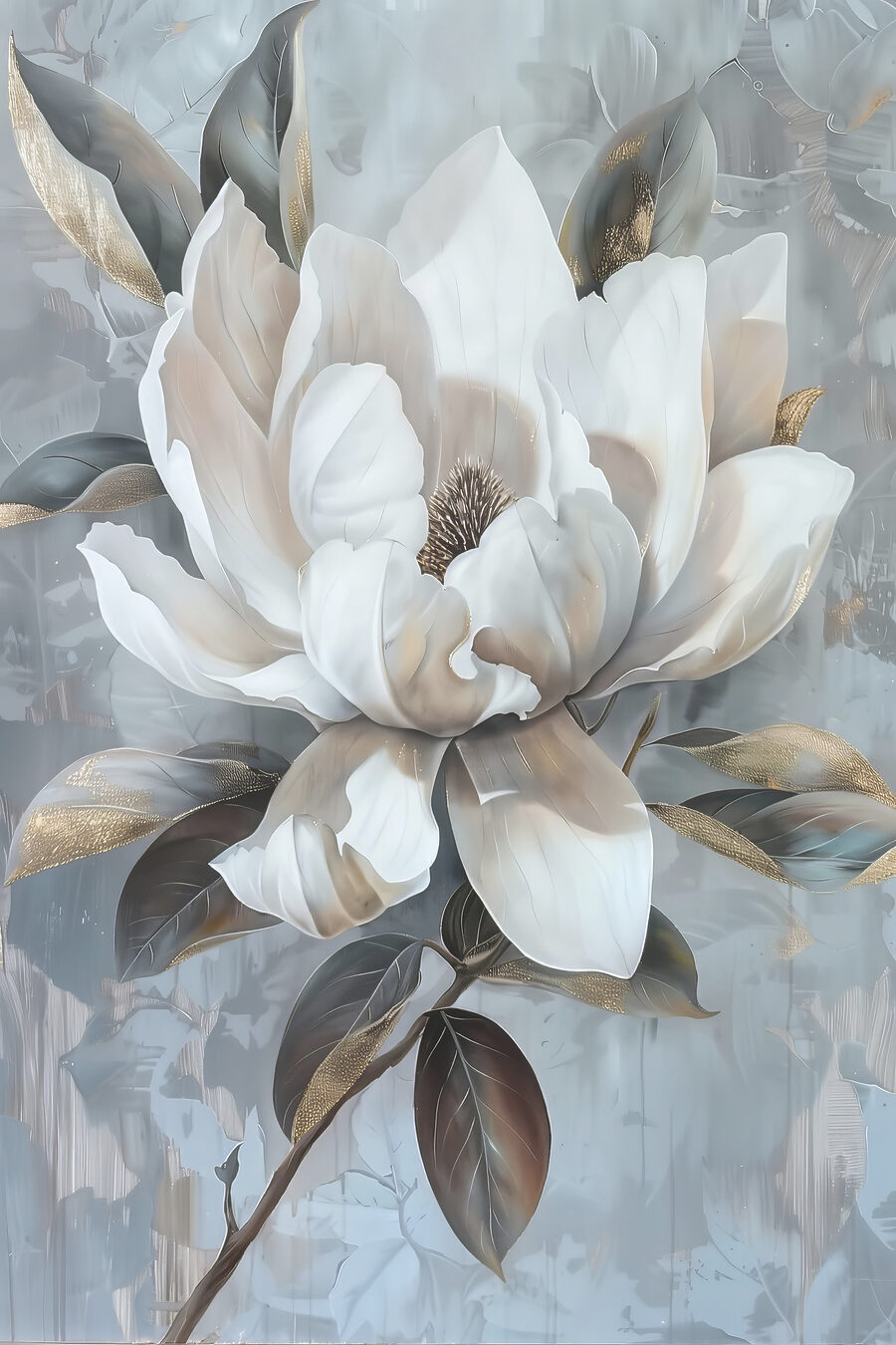 Fiore bianco, bande blu — design completo
