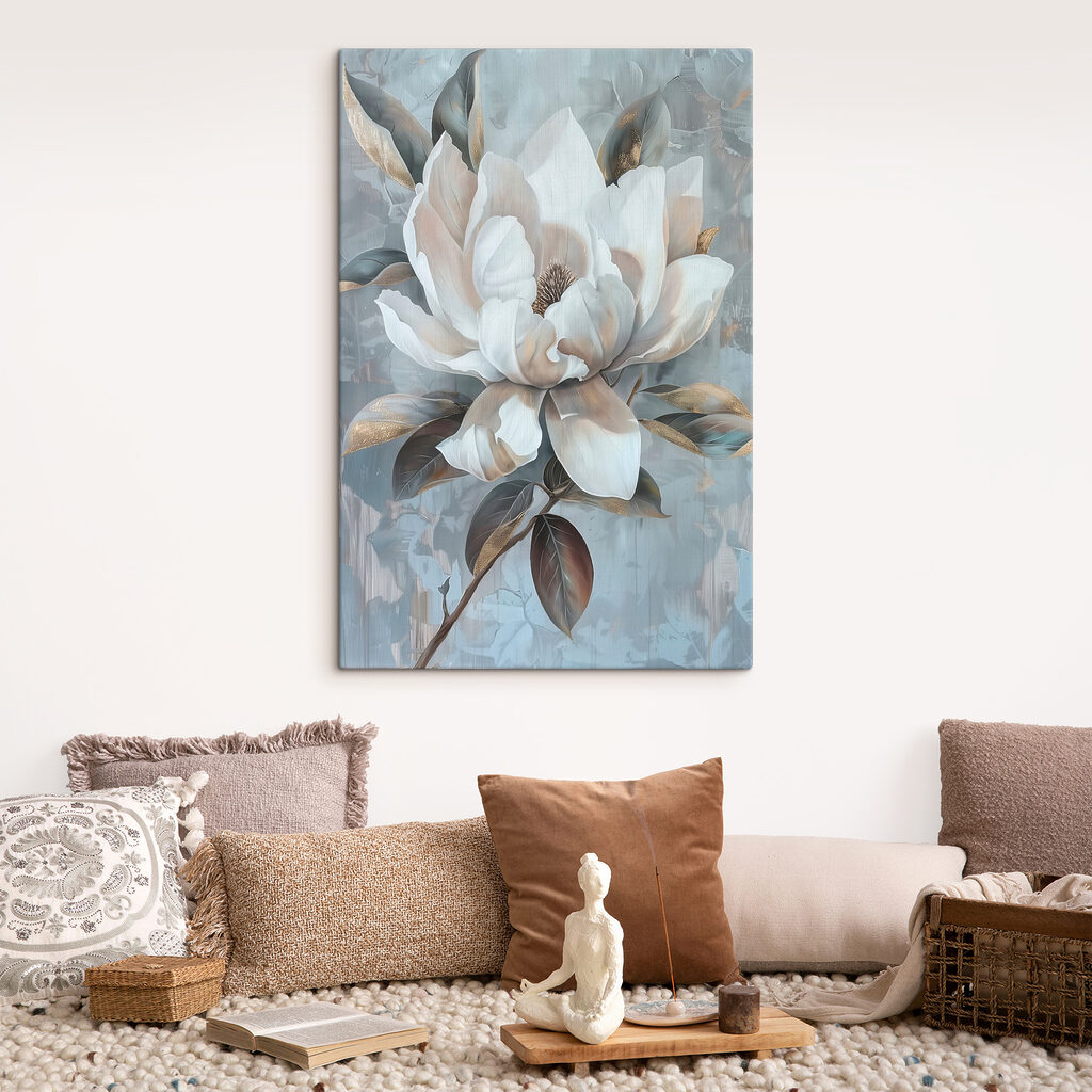 Fiore bianco, bande blu — ambiente 1