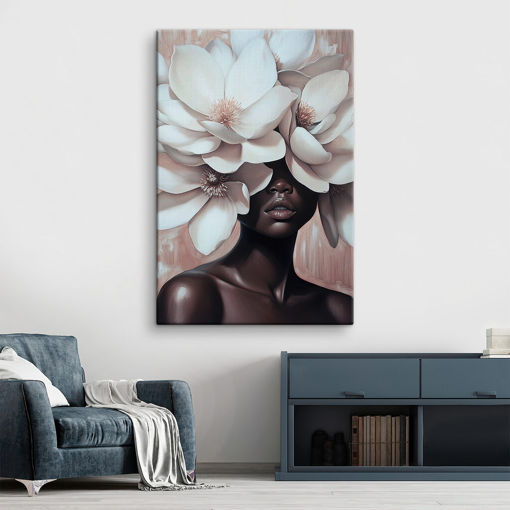Volto scuro tra fiori — ambiente 2
