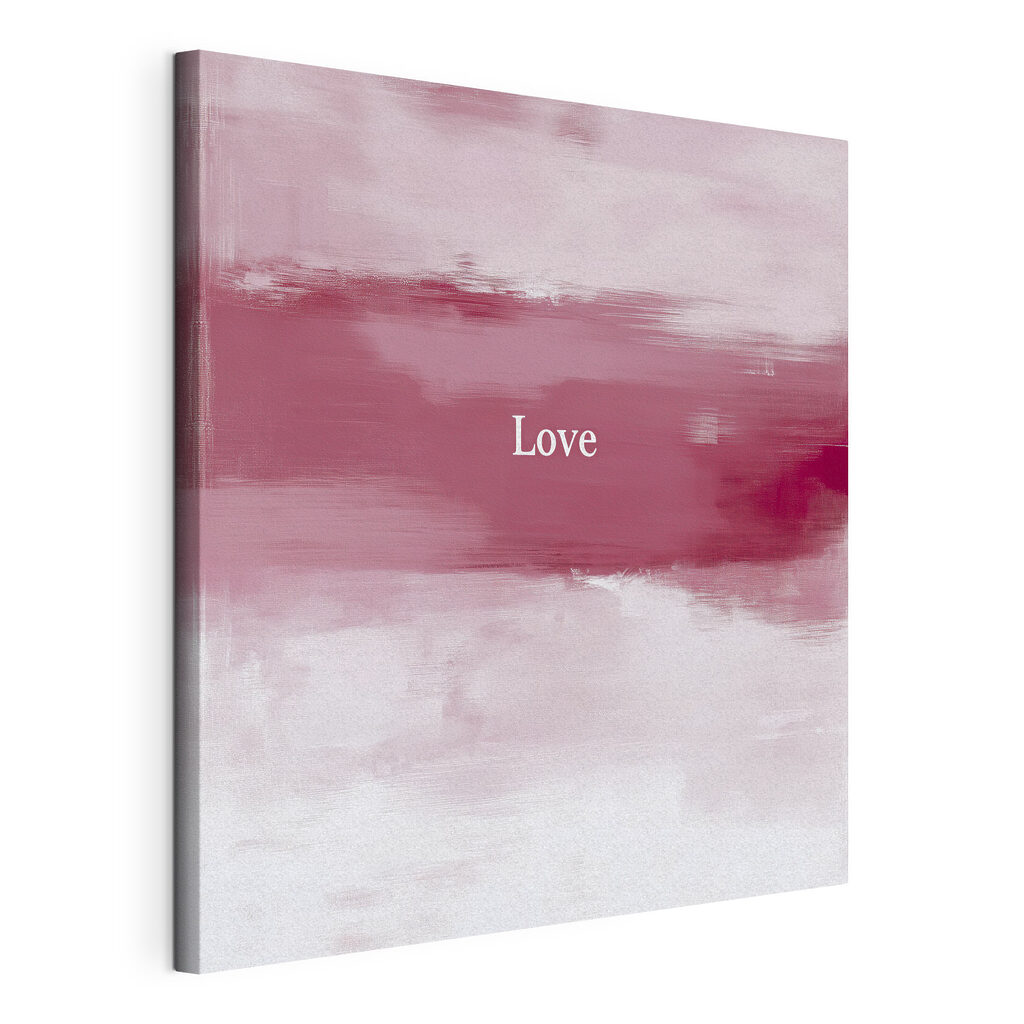 Amore in rosa, tela tesa e bordo avvolto