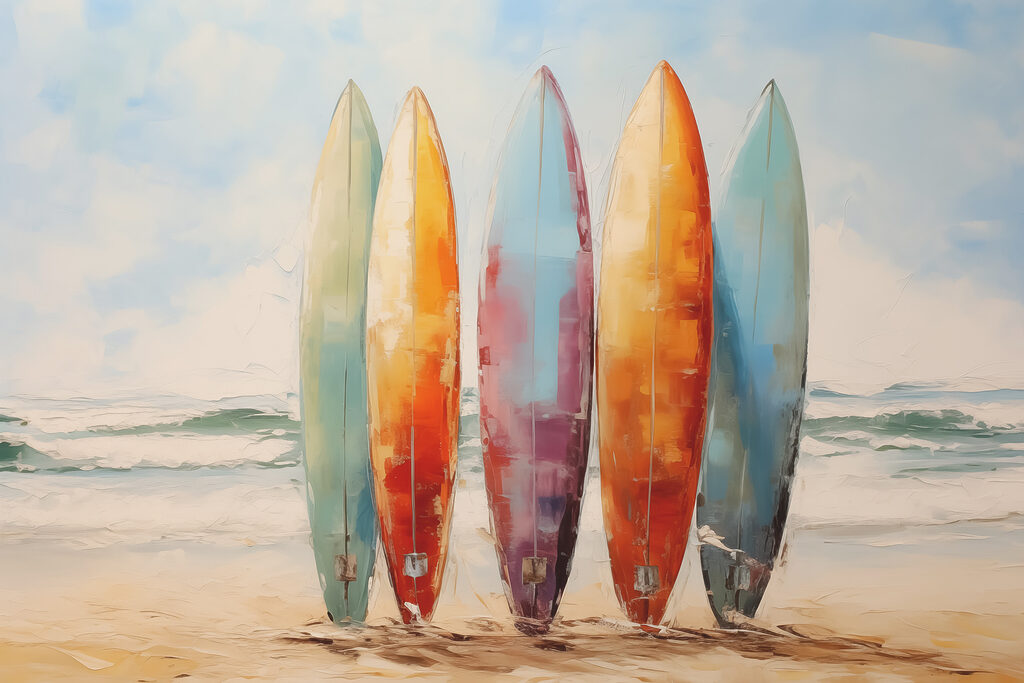 Surf sulla riva — design completo