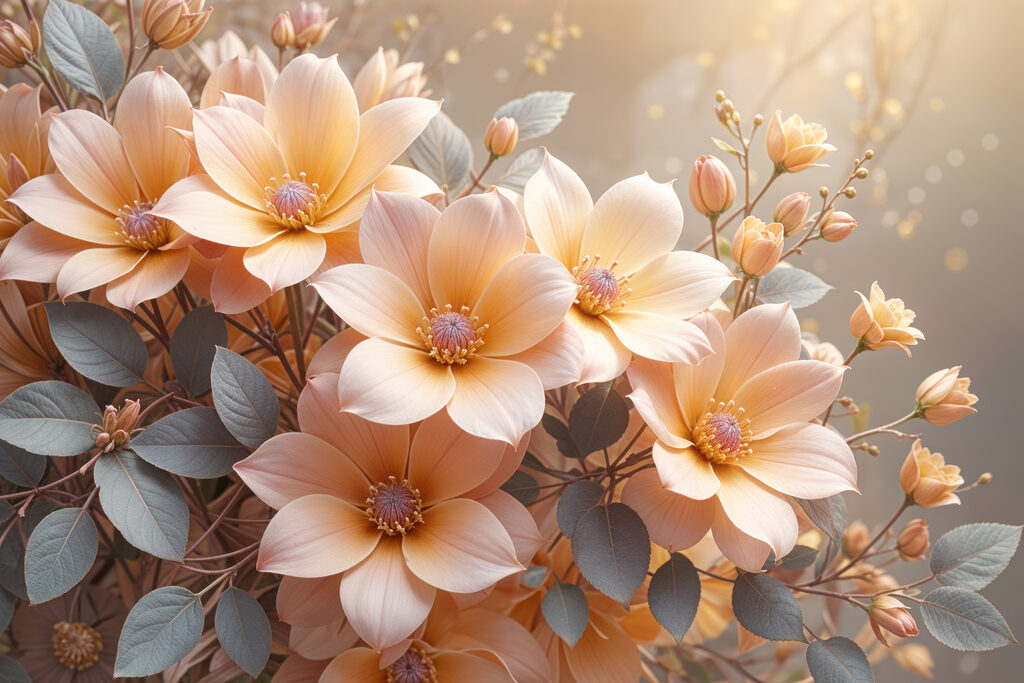Fiori color pesca — design completo