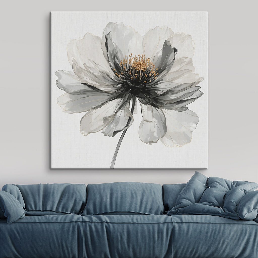 Fiore in acquerello grigio — ambiente 2