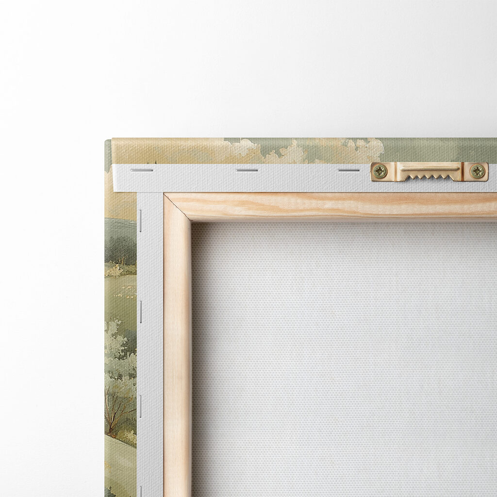 Case tra colline fiorite — retro
