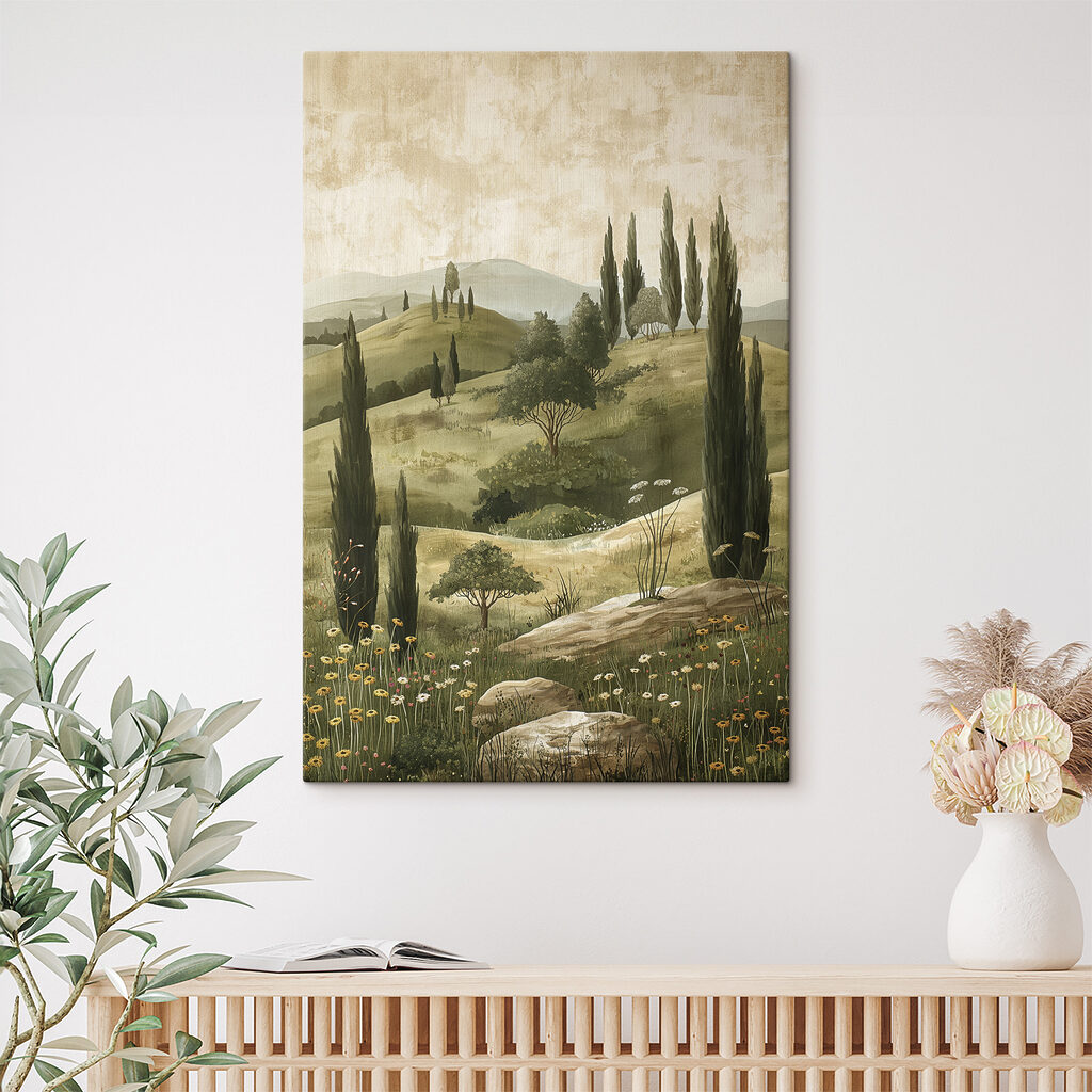 Cipressi e sentiero fiorito — ambiente 1