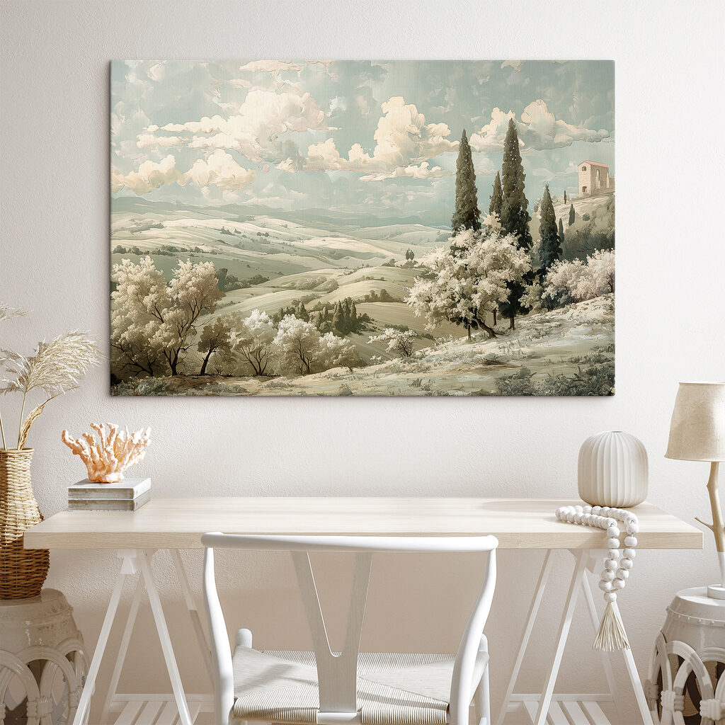Fioritura bianca sotto cumuli — ambiente 1