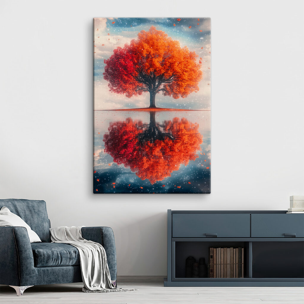 Albero d’autunno riflesso — ambiente 1