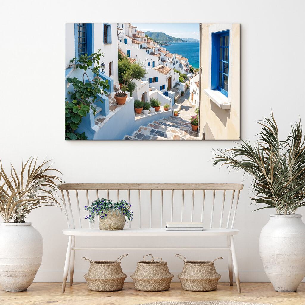 Vicoli bianchi, porte blu — ambiente 2