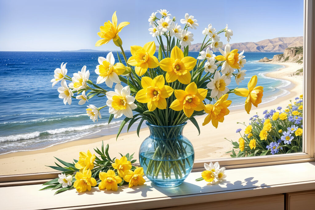 Narcisi davanti alla baia — design completo