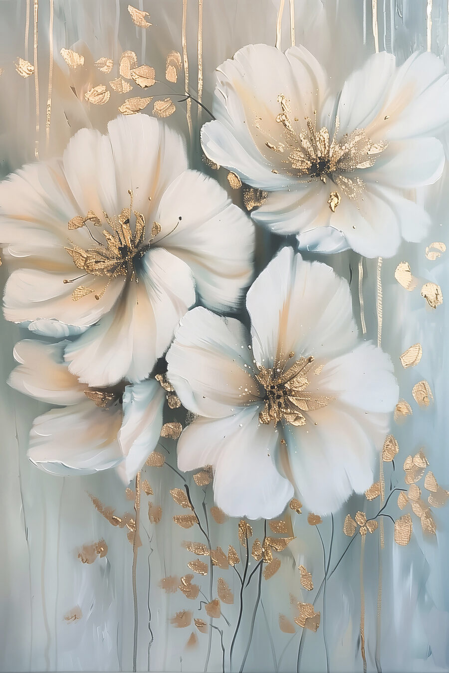 Fiori tra fasce blu — design completo