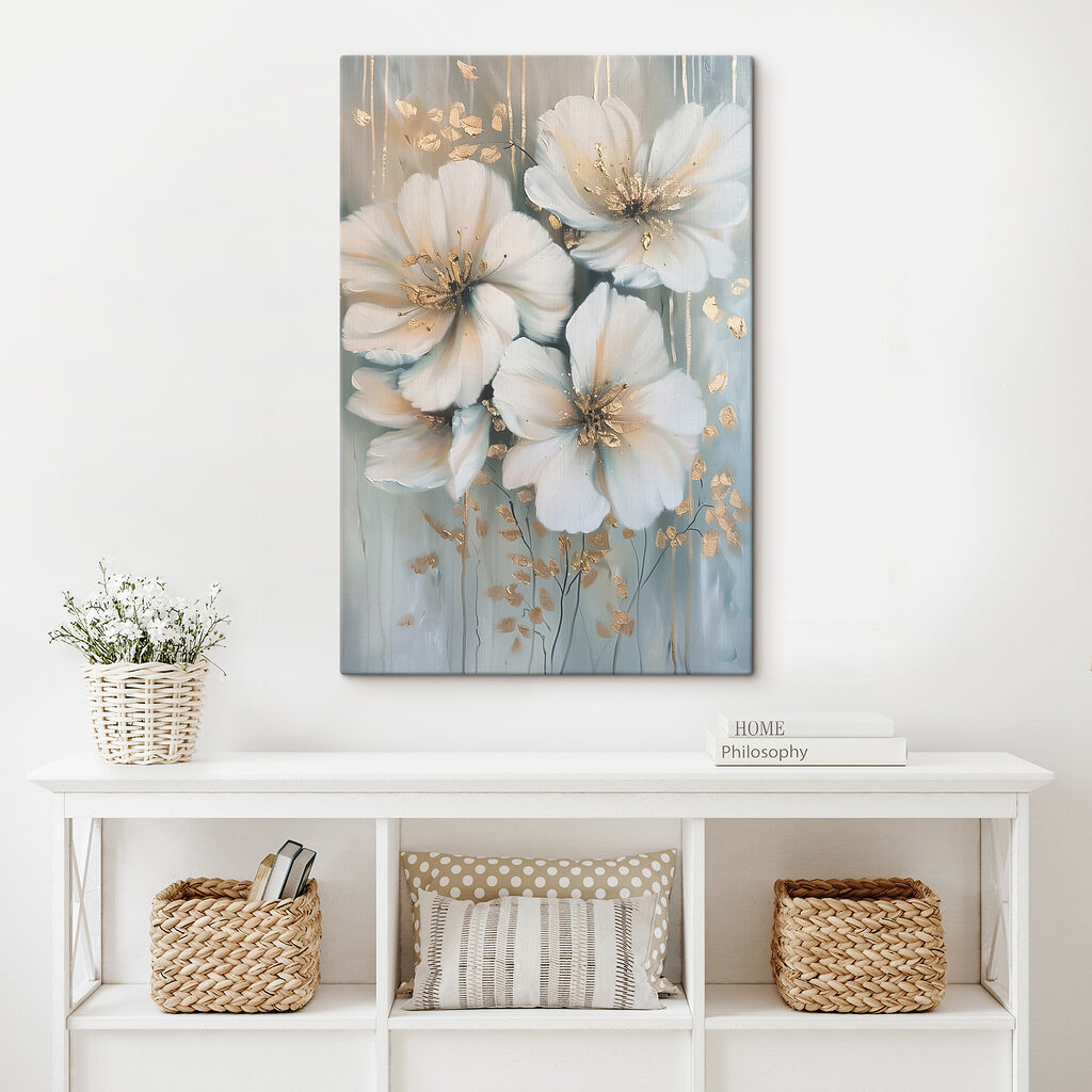 Fiori tra fasce blu — ambiente 1