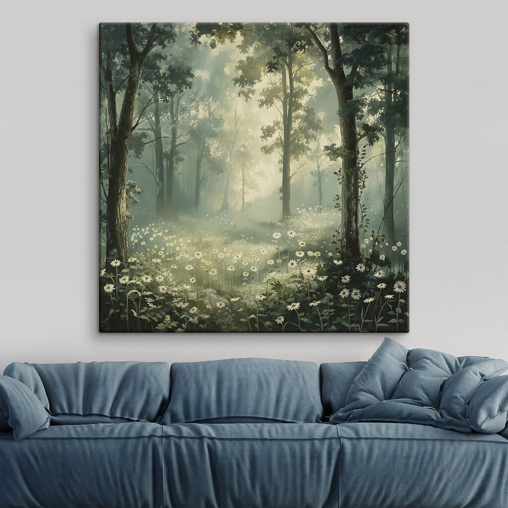 Margherite nel bosco nebbioso — ambiente 3