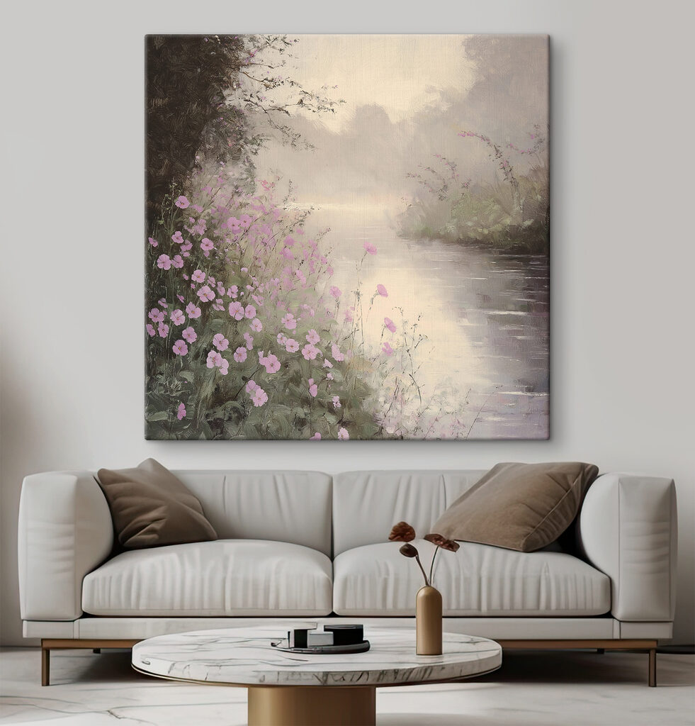 Fiori rosa sul fiume — ambiente 1