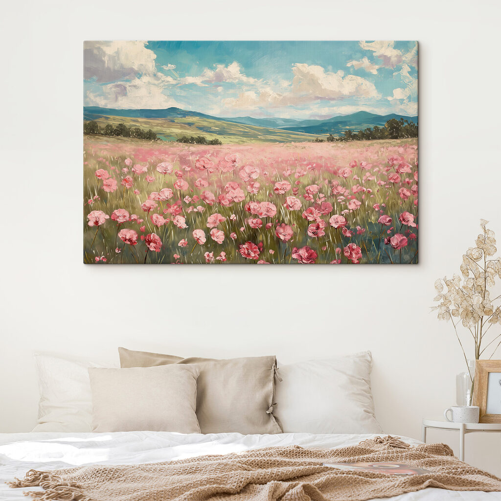 Campo rosa e colline — ambiente 2