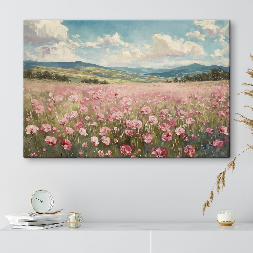 Campo rosa e colline — ambiente 3