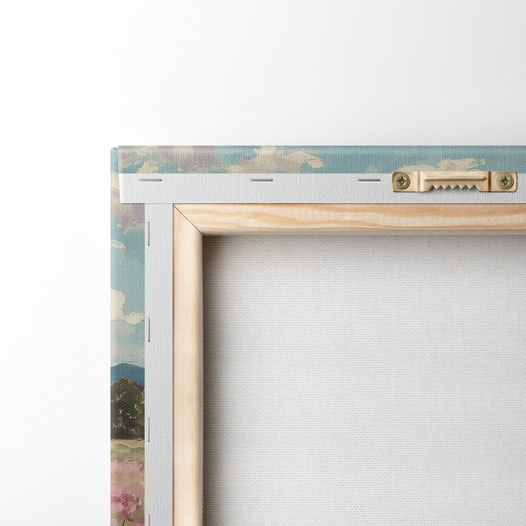 Campo rosa e colline — retro